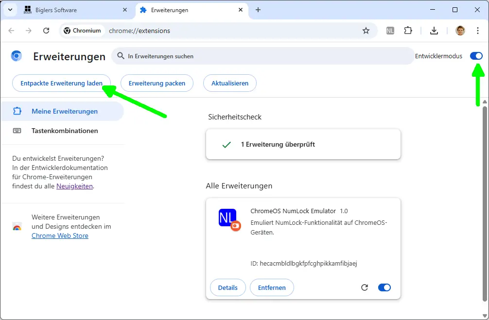 Chrome-Erweiterung installieren